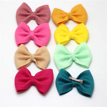 New Cute Baby Girls Wide Hairbow Barrettes Kids Hairpins Scuba Alligator Clips Cotton Large Bow Hair Pins for Kids Pin Up Girl 2024 - buy cheap