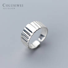Colusiwei Authentic 925 Sterling Silver Irregular Open Adjustable Finger Ring for Women Punk Style Simple Ring Fine Jewelry Gift 2024 - buy cheap