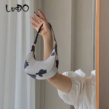 LUCDO Fashion Women's Milk Cow Print Half Moon Women Shoulder Bags Designer Handbags Luxury Pu Leather Messenger Bag 2024 - buy cheap