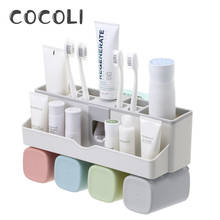 Set de accesorios de baño montado en la pared titular de cepillo de dientes de dispensador automático de pasta de dientes con cepillo de dientes taza de baño conjunto 2024 - compra barato