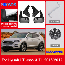 Carro fender mud flaps para hyundai tucson 3 tl 2016 ~ 2019 pára-lamas respingo guardas fender mudflaps acessórios do carro 2024 - compre barato