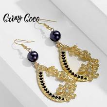 Hot Hawaiian Earrings for Women Water Drop Pattern Turtles and Flowers Fantastic Stylish Gold and Black Color Charming Ladies 2024 - buy cheap