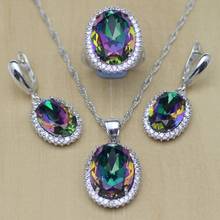 Mystic Rainbow Fire Zircon Jewelry Set Women 925 Sterling Silver Jewelry Wedding Earrings/Pendant/Necklace/Rings T233 2024 - buy cheap