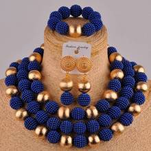 Fashion Royal Blue Costume Necklace African Beads Jewelry Set FZZ82-01 2024 - buy cheap