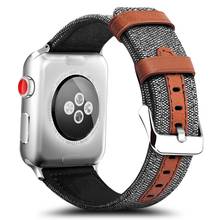 Джинсовый нейлоновый браслет для Apple watch 44 мм 40 мм iwatch series 5 4 3 2 42 мм 38 мм Apple watch ремешок для часов 5 4 аксессуары 2024 - купить недорого