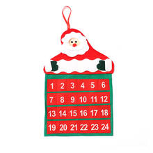 Calendario de Adviento de Navidad, adornos navideños de Papá Noel, muñeco de nieve, alce con ganchos de tela, adornos de Navidad para año nuevo, decoración para la Oficina y el hogar 2024 - compra barato