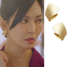Penthouse Lee ji-ah Kim so-yeon, igual, moda coreana, nuevo temperamento geométrico, pendientes avanzados elegantes 2024 - compra barato