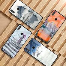Snow mountain artistic conception Tempered Glass Phone Case For Huawei P20 P30 pro P40 lite Mate 20 30 pro 30 lite 2024 - buy cheap