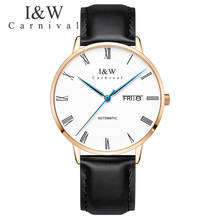Carnival Top Brand Gold Automatic Watch Men Fashion Waterproof Luxury Business Calendar Mechanical Wristwatch Relogio Masculino 2024 - buy cheap