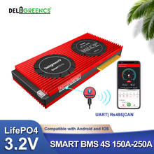 Controle bluetooth para bateria lifepo4, armazenamento de energia com equilíbrio, 12v, bms smart bms 150a, 200a, 250a, uart 485, 12v 2024 - compre barato
