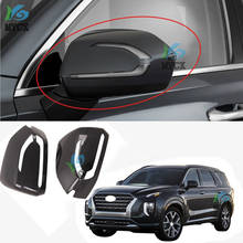 Cubierta de marco de protección para coche, accesorios de estilo de coche, fibra de carbono ABS, para Hyundai Palisade 2019, 2020, para espejo retrovisor de puerta 2024 - compra barato