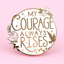 Broche de esmalte duro "My coolance Always Rises", broche Kawaii de orgullo y premamá, flor rosa Pastel, insignia envolvente, regalo de gusano para libros 2024 - compra barato