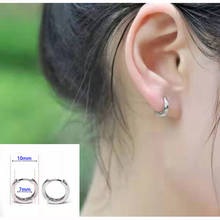 Pendientes de aro de hueso del oído para mujer, de Plata de Ley 925, hebilla de cartílago Simple, Mini aro pequeño redondo 2024 - compra barato