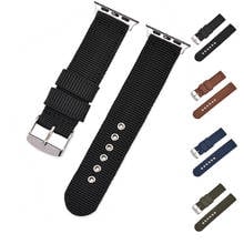 Nato Nylon Watchband For iWatch 4 3 2 1 For Apple Watch Band 38mm 40mm Watch Strap 42mm 44mm Black Wrist Bracelet 2024 - buy cheap