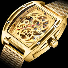 Swish relógio mecânico dourado masculino, relógio de luxo de marca superior com design à prova d'água em aço 2024 - compre barato