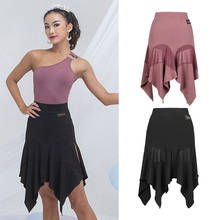 New Latin Dance Skirt Women Sexy Slit Summer Mesh Irregular Skirt Latin Dance Practice Clothes Adult Samba Costume Wear DNV14722 2024 - buy cheap
