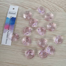 Camal 20 шт розовый 14 мм кристалл восьмиугольный свободный шарик два отверстия призмы люстра части лампы аксессуары Свадебный центральный элемент 2024 - купить недорого