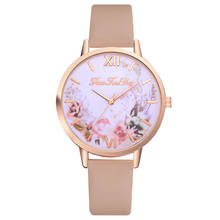 2020 Top Brand Luxury Watches Women Simple Sport Quartz Wrist Watch Leather Band Flower Pattern Ladies Dress Gift zegarek damski 2024 - buy cheap