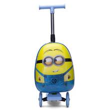 Cartoon kids scooter suitcase on wheels Lazy trolley bag children carry on cabin travel rolling luggage Skateboard bag 2024 - buy cheap