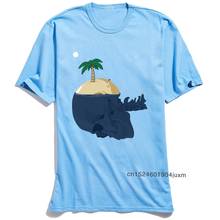 Camisetas de la isla de la muerte para hombre, ropa de Calavera, camiseta azul claro, camiseta Funky de manga corta de tela de algodón, verano y otoño 2024 - compra barato