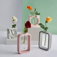 Nordic cement glass transparent vase decoration simple living room desktop dried flower flower arrangement glass hydroponic vase 2024 - buy cheap