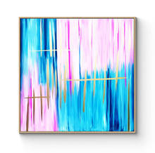 Pink Fuchsia Acrylic Abstract Painting On Canvas Gold Leaf Art Blue Painting Wall Art Canvas Oversize Paintings Artwork 2024 - buy cheap