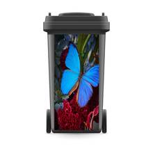 3D Creative Rubbish Bin Sticker Blue Butterfly Wallpaper mural Wall Print Decal Removable Wall Mural Photo self adhesive Gift 2024 - buy cheap