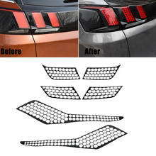 6PCS Rear Tail Light Cover Honeycomb Stickers Light Assembly Protector Tail Lamp Decal for Peugeot 3008 3008GT 2017 2018 2019 2024 - buy cheap