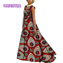 Vestido africano para mujer, traje Bazin Riche Sexy, con escote en V profundo, sin mangas, Dashiki, WY3703 2024 - compra barato