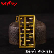 Creative Chinese 8-speed Pure Brass Abacus Metal Keychain Pendant Jewelry Beads Movable Lucky Copper Key Chain Hanging Keyrings 2024 - buy cheap
