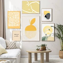 Póster de Gallerys amarillos con diseños geométricos abstractos de moda, pinturas impresas en lienzo, imágenes artísticas para pared, decoración del hogar para sala de estar 2024 - compra barato