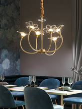 rModern light luxury petal chandelier Italian art copper dining room lamp Italian designer girl bedroom lamp 2024 - buy cheap