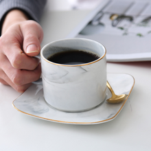 European-Style Marble Coffee Cup And Saucer Set Creative Golden Edge Cup Afternoon Tea Black Tea Mug Latte Mug Drinkware 2024 - buy cheap