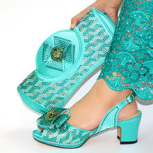 Zapatos de tacón de 6,8 CM para mujer, calzado de vestir africano con decoración de diamantes de imitación, conjunto de bolso a juego CR2101, gran oferta 2024 - compra barato