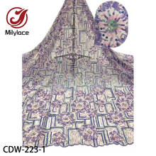Высокое качество африканская кружевная ткань французская чистая вышивка цветная Тюлевая кружевная ткань с блестками для нигерийских вечерние платья CDW-223 2024 - купить недорого