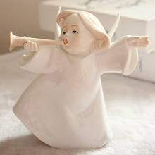 Estatuilla de ángel de porcelana, muñeca en miniatura Musical hecha a mano, arte y artesanía, adorno de personaje, accesorios de decoración del hogar 2024 - compra barato