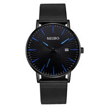 Men Watches 2020 Luxury Male Ripple Ultra Thin Calendar Watch Women Business Stainless Steel Mesh Quartz Watch Relogio Masculino 2024 - buy cheap