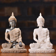 Nature Sandstone India Buddha Statue Thailand Fengshui Sitting Buddha Sculpture Ornament Meditation Miniature Figurine HomeDecor 2024 - buy cheap