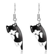 Pendientes sencillos de gato negro para mujer y niña, joyería de fiesta, regalo, color blanco y negro, 1 par 2024 - compra barato