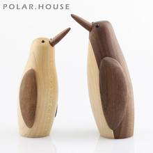 Wooden Penguin Dolls For Home Decoration Penguins Wood Sculpture Animal Figurines Living Room Decor Stuff Gift Set for Women/Men 2024 - buy cheap