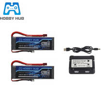 2S 7,4 V 4200mAh 30C LiPo батарея + 2 в 1 зарядное устройство набор для RC автомобиля лодки самолета вертолета часть 4200mAh 7,4 V Lipo батарея T вилка 2024 - купить недорого