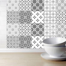 Retro geometry Self Adhesive Tile Backsplash Grey Wall Sticker Vinyl Bathroom Kitchen Home Decor 2024 - buy cheap