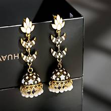 Retro White Flower Star Tassel Dangle Earrings For Women Vintage Bohemian Tribe Dripping Oil Indian Earrings 2024 - buy cheap