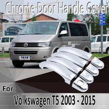 Наклейки для VW T5 Volkswagen Transporter 2003 ~ 2015, Стайлинг, украшение, хромированная крышка ручки двери, ремонт, автомобильные аксессуары 2024 - купить недорого