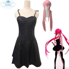 Anime Mirai Nikki Gasai Yuno Cosplay Costumes Future Diary Black Faux Leather Dress Uniform Sets Wig Synthetic Hair Halloween 2024 - buy cheap