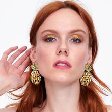 HOCOLE-pendientes de gota de cristal con diseño de piña para mujer, aretes colgantes con diamantes de imitación, estilo bohemio, joyería, 2019 2024 - compra barato