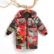 MUABABY Kids Winter Warm Thick Coat Children Long Jacket Hooded Cotton Clothes Teenage Boy Fashion Outerwear 2-12T 2024 - buy cheap