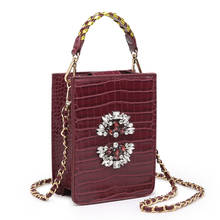 Bolso de mano de cristal de lujo para mujer, bolso de mano femenino con patrón de cocodrilo y diamantes, de buena calidad, 2021 2024 - compra barato