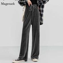High Waist Loose Slimming Straight Solid 2020 Autumn Winter Women's Pants Thicken Corduroy Wide Leg Pants Mujer Pantalones 11179 2024 - buy cheap