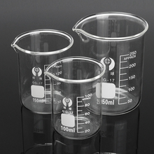 1 шт. 100 мл 150 мл 250 мл Beaker набор Градуированный боросиликатный мерный стакан объемный измерительный стеклянная посуда для лаборатории 2024 - купить недорого